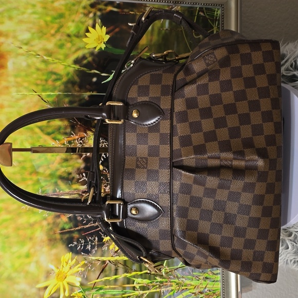 Louis Vuitton Trevi PM Damier Ebene Brown Top Handle Shoulder Bag Authentic COA - Picture 4 of 16